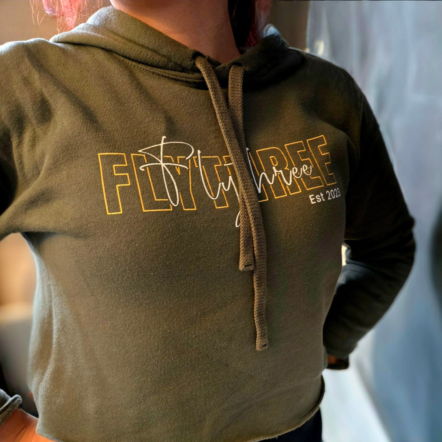 FlyThree Est. 2023 Crop Hoodie