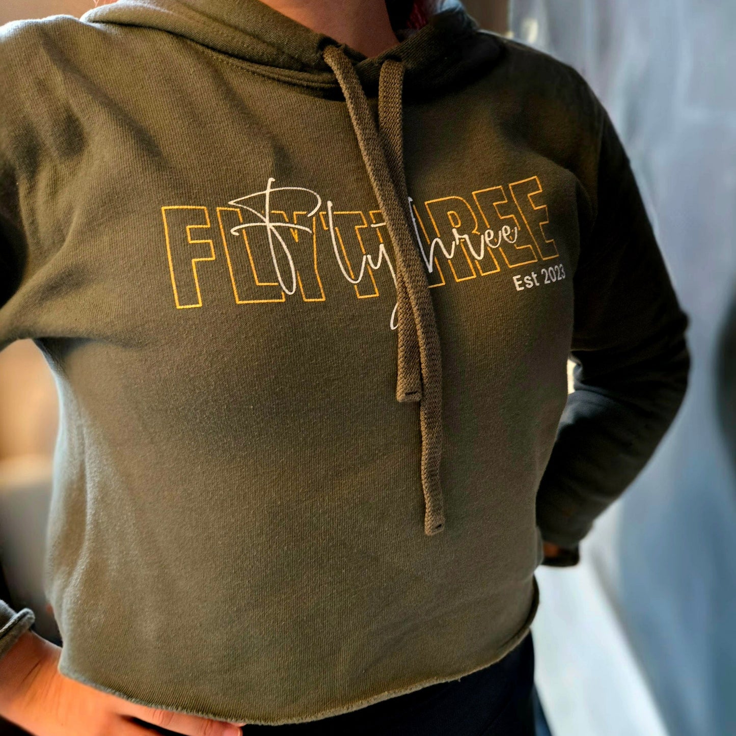 FlyThree Est. 2023 Crop Hoodie
