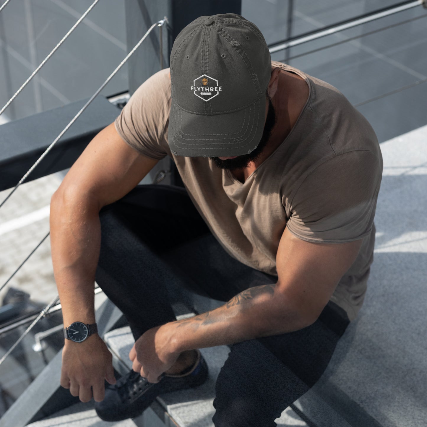 Distressed Skull Dad Cap