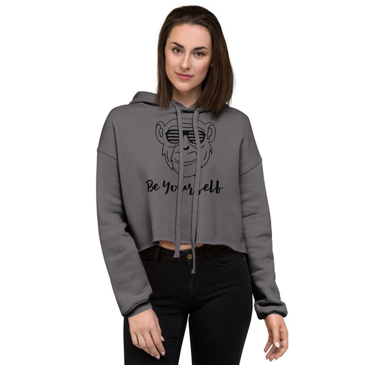 Chill Vibe Monkey Crop Hoodie